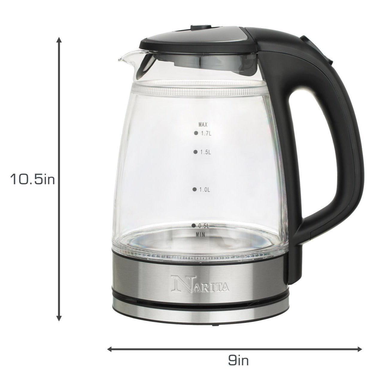 Double Wall Electric Glass Kettle / 1.7L