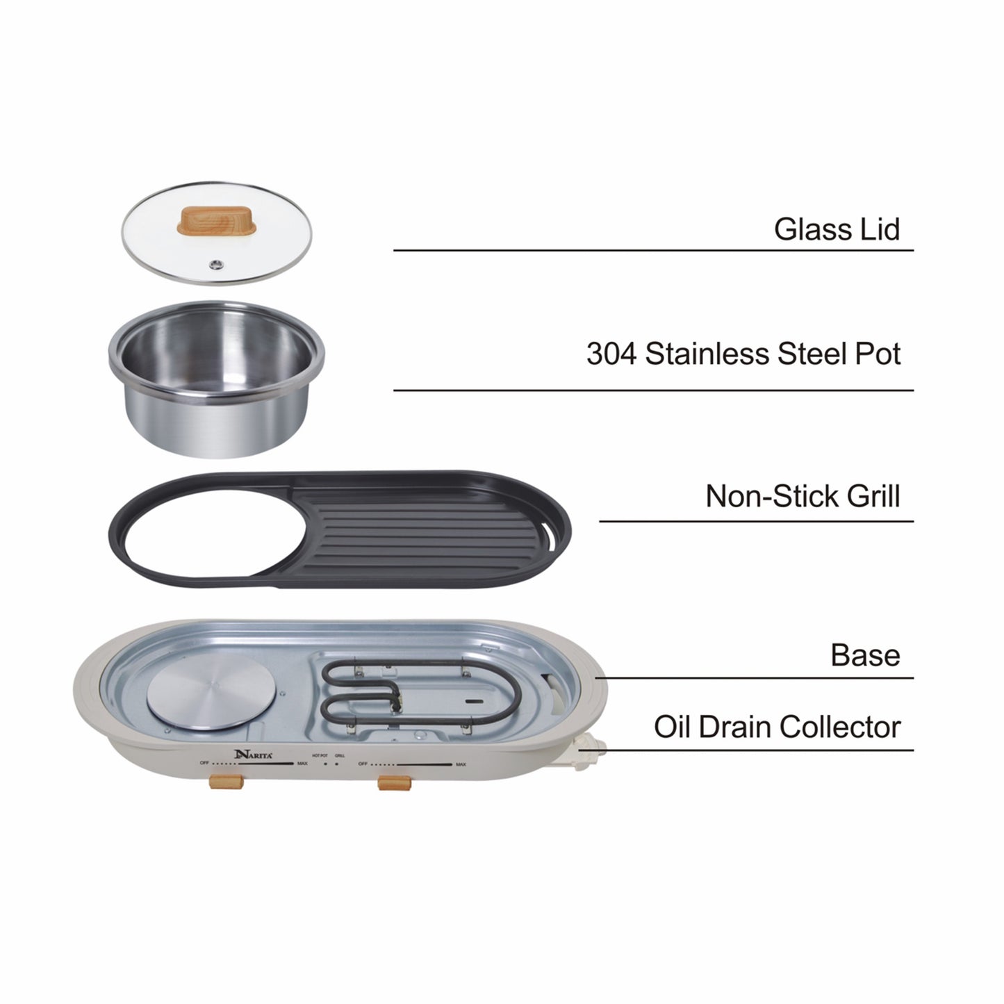 2 in 1 Hot Pot & Grill / 3.0L