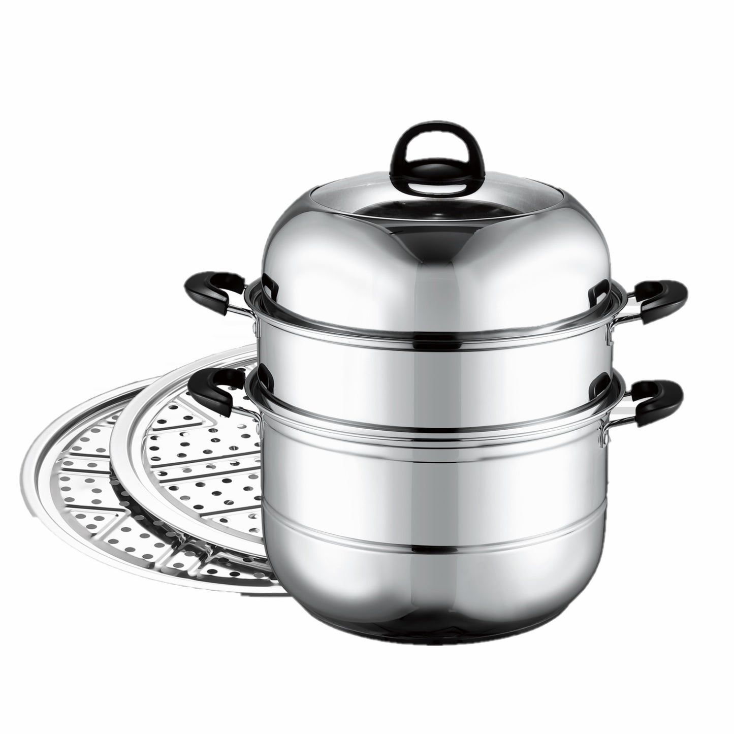 3-Tier Stainless Steel Steamer / 32cm