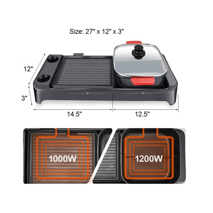 2-in-1 Hot Pot & Grill / 4.0L