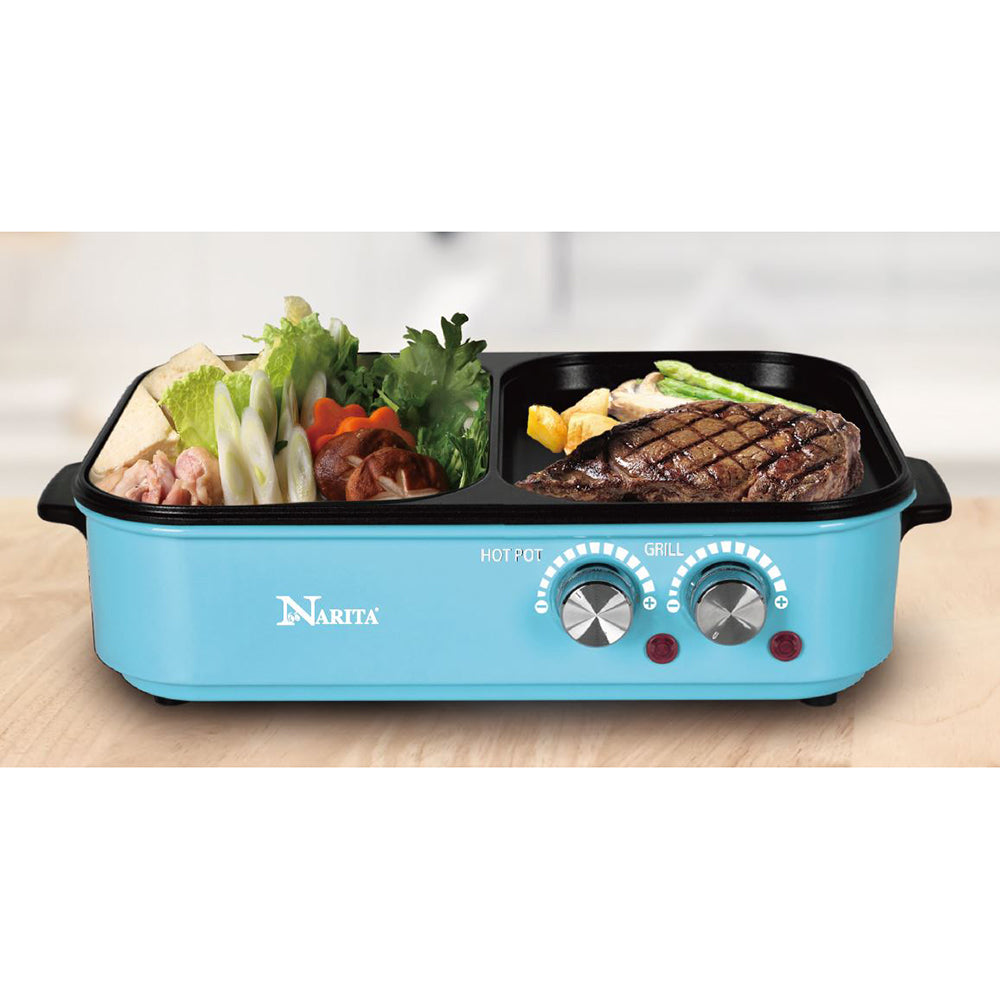 2-in-1 Hot Pot & Grill / Blue