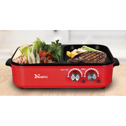 2-in-1 Hot Pot & Grill / Red