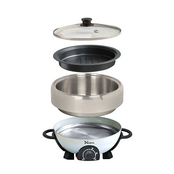 Electric Stainless Steel Hot Pot and Grill / 4.5qt