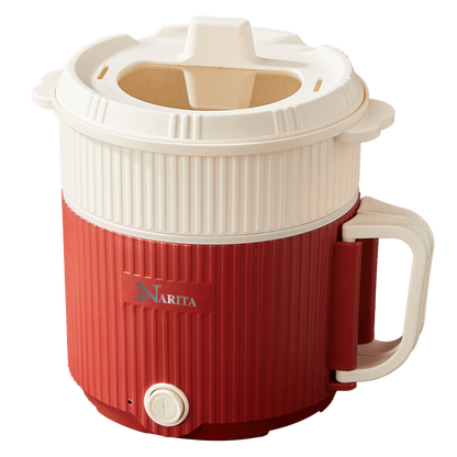 Electric Hot Pot with Steamer / 1.6L, Ceramic Non-stick Coating