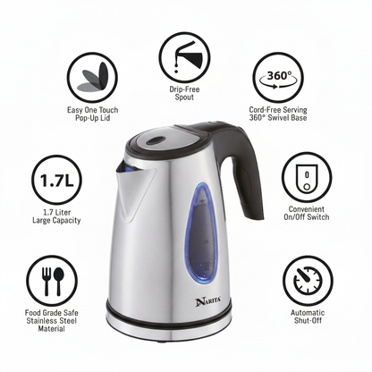 Stainless Steel Cordless Electric Kettle/ 1.7L
