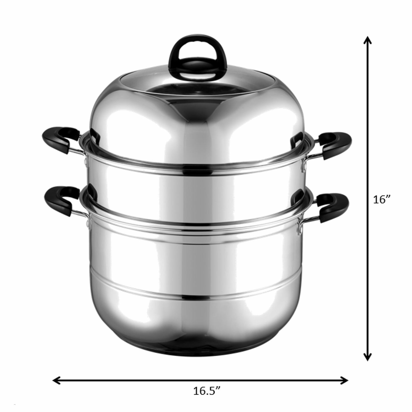 3-Tier Stainless Steel Steamer / 32cm