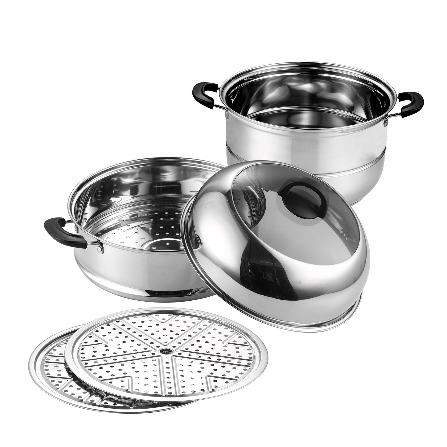 3-Tier Stainless Steel Steamer / 32cm