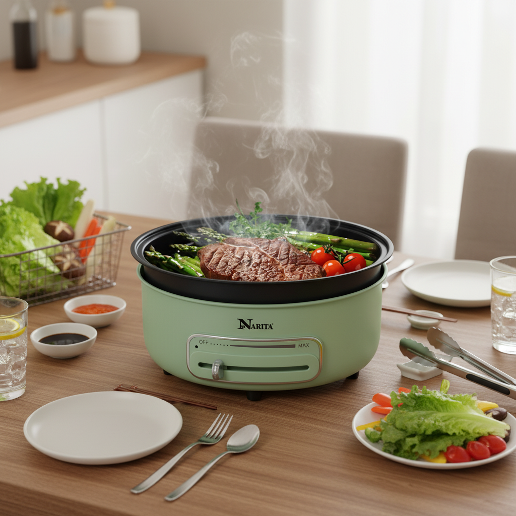 Hot Pot with Non-Stick Grill Pan / 4.0L